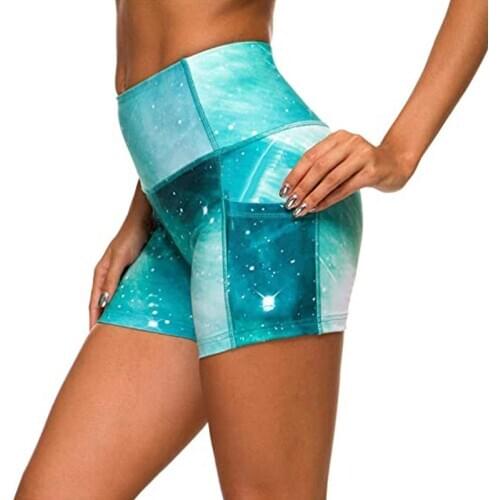 Ladies Tie-Dye Printed Yoga Shorts Seamless Jogging Running Gym Shorts Quick Dry Womens Leggings Workout Home Active Wear