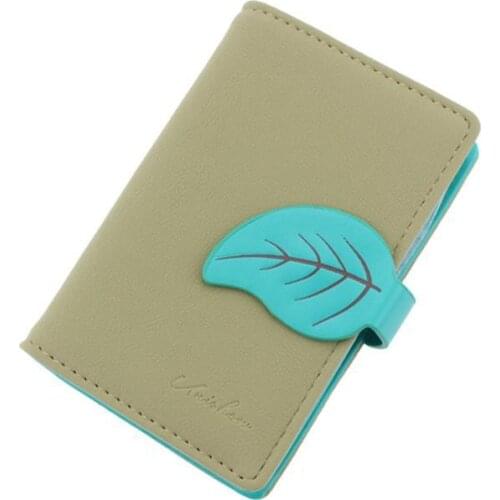 Small Leaf Pu Leather Card Holders Women 20 Slots Credit Card Wallet 2020 Female Id Card holder Travel Card Cover Orgnazier