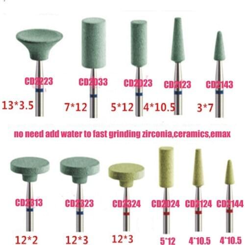 1pc dental lab ceramics diamond stone grinder zirconia full porcelian crowns polisher quick polishing perfect effect