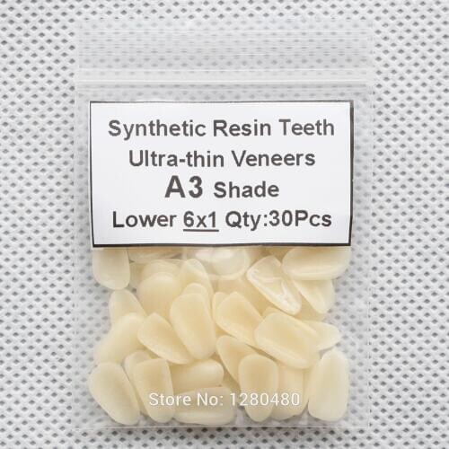 1 Pack Dental Ultrathin A3 Shade Lower Anterior Composite Synthetic Resin Teeth Veneers Tooth Restorative Whitening Materials