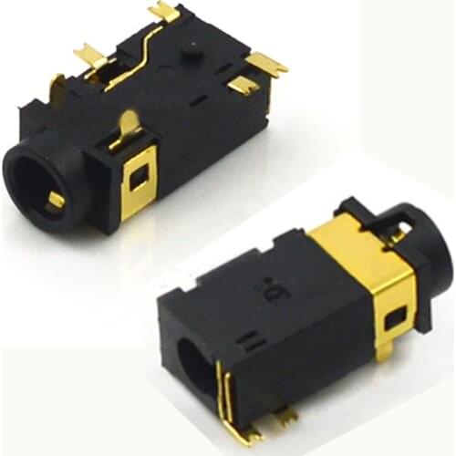 10PCS PJ-342 3.5mm Headphone jack PJ342 6Pin Audio Socket SMD + DIY 2+4 Pin Gold Plated Connector