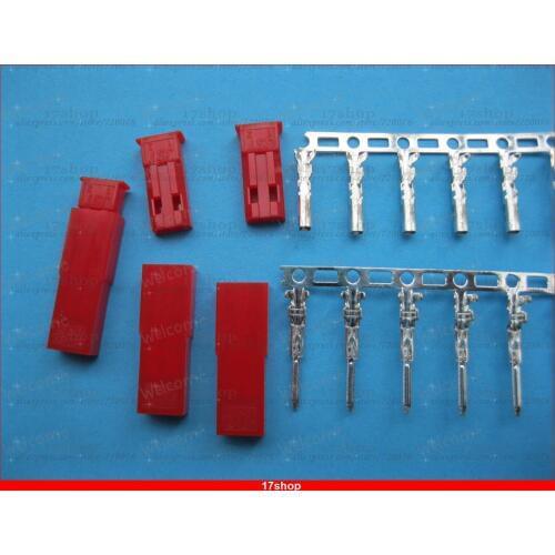 1000 Set JST 2 Pin Housing and Pin Connector Female & Male Red Color