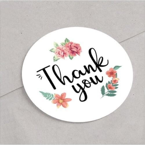 120pcs/pack Sealing sticker THANK YOU round small size lace decoration cute Flower grass 20MM