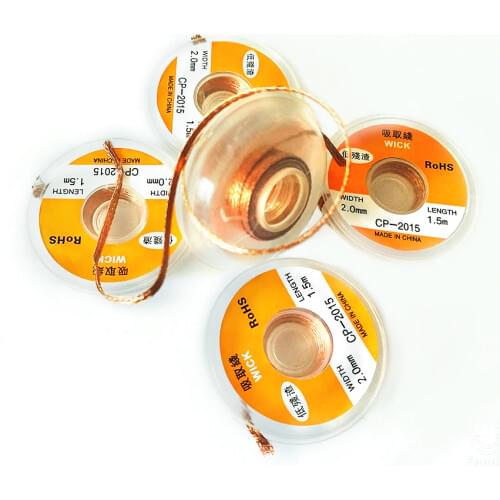 2PCS suction tin wire tin absorption copper wire Copper wire weave absorb tin residue clean Absorb tin dross low residue Solder