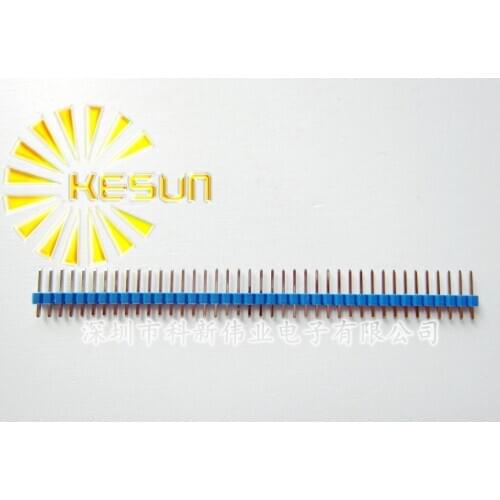 200pcs/lot 2.54mm Blue 40pin Single Row Male 1X40 Copper Pin Header Strip Good quality