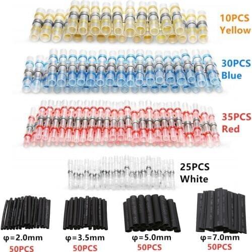 300X Waterproof Heat Shrink Insulated Solder Butt Terminals Solder Electric Wire Connectors Terminal&Heat Shrink Tube Assortment