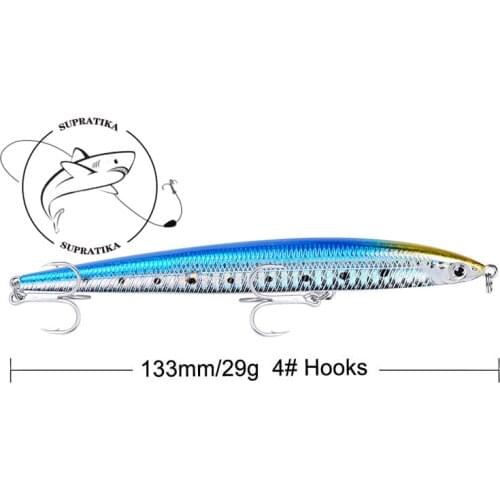 3D Eyes Freshwater Professional Plastic Fishing Lure133MM/29G Artificial Pencil Wobbler High Quality Fishing Bait Hard Lure
