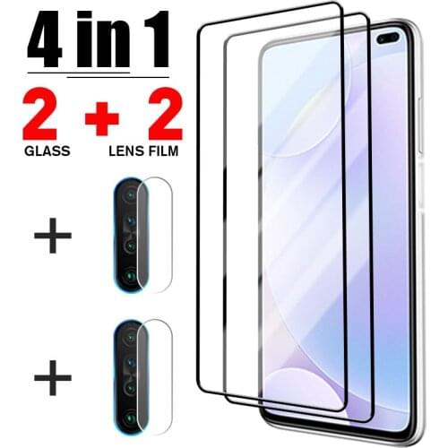 4IN1 Screen Glass For Redmi Note 10 9 8 9S 10S 7 10 9 Pro Camera Screen Protector For Redmi Note 10 9 8 7 Pro 8T 9 9A 9C