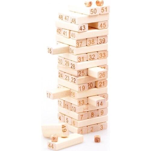 51pcs Creative Novel Wooden Digital Building Block Brain Game Entertainment Intelligence Interaction Toys