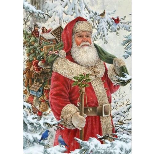 5D DIY full diamond Santa pattern cross stitch diamond embroidery mosaic diamond home decoration