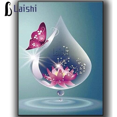 New hot Full Square Round Drill 5D DIY Diamond Painting lotus butterfly Zen Embroidery mosaic Cross Stitch Home Decoration