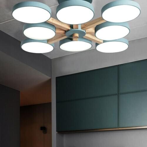Art Spider ceiling lights Nordic Vintage Loft wood ceiling lights for living room retro E27 Bulb Light Modern Home Lighting