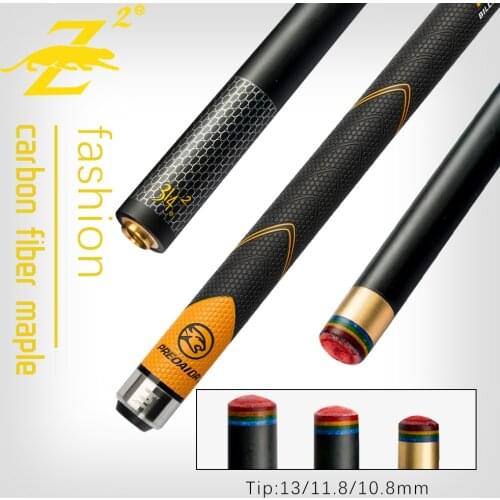 PREOAIDR BK3 Pool Cue 13/11.8/10.8mm Tip Carbon Black Maple Shaft Black White Leather Wrap Uni-loc joint 147cm Billiards Cue Kit