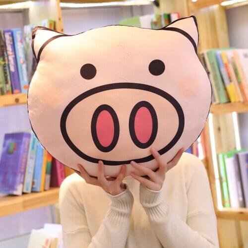 Simulation Douple-priting Piggy Hamster Plush Pillow Toy Soft Cartoon Animal Mouse Stuffed Doll Nap Pillow Chair Cushion Decor