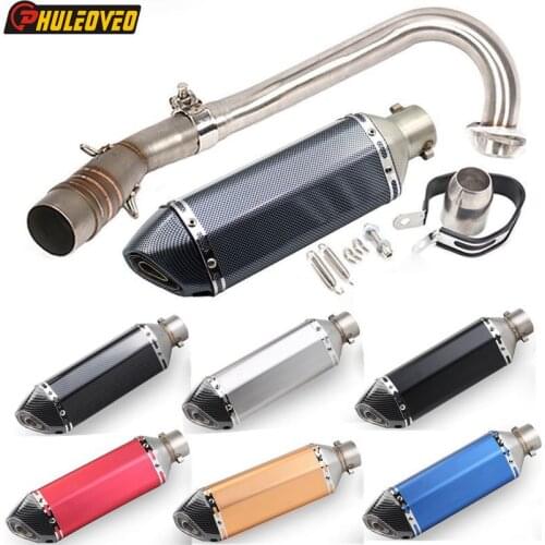 High Quality Motorcycle Exhaust Link Pipe for XMAX 250 XMAX 300 2017-2018 Carbon Fiber Color Motorbike Muffler Exhaust Escape Damper