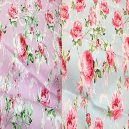 50x160cm Graceful Elegant Quality Bedding Blooming Rose Flowers Printed 100% Cotton Fabric For Sewing Cloth Dress Bedding Quilt