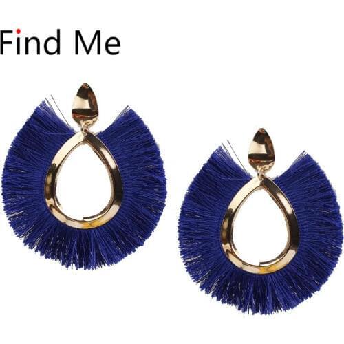 Find Me 2019 new brand Fashion Vintage weaving long tassels Drop Earrings for Women Jewelry punk boho Dangle Earrings wholesale