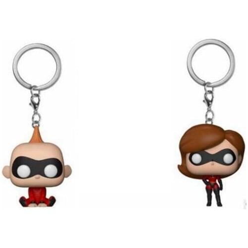 Funko POP The Incredibles 2 Keychain Toy Elastigirl Jack-Jack Pocket Pop Keyring Bag Pendant Action Figure Toys with Retail Box