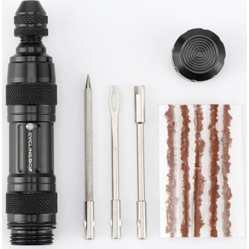 1set Bicycle Tubeless Tire Repair Tool Tyre Drill Puncture for Urgent Glue Free Repair Optional Rubber Stripe Bicycle Repair Too