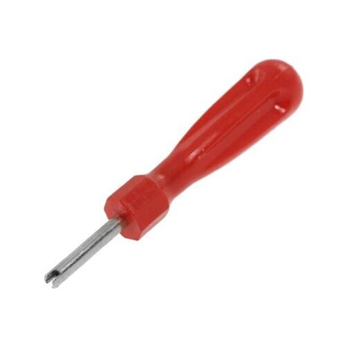 Red Plastic Handle 2mm Head Dia Valve Core Screw Driver Tool