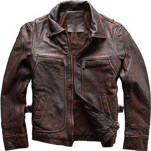 Genuine Leather Jacket and Coat For Man 2020 Winter Autumn Air Force Mens Cowhide Brazil Coat Vintage Overcoat Automotive Style