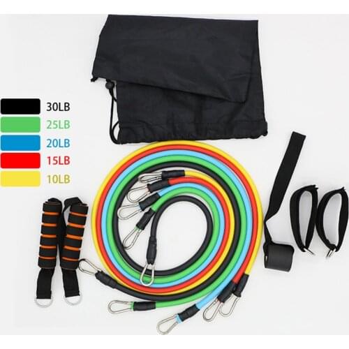 11 Pcs/Set Latex Resistance Bands Crossfit Training Exercise Yoga Tubes Pull Rope,Rubber Expander Elastic Bands Fitness with Bag