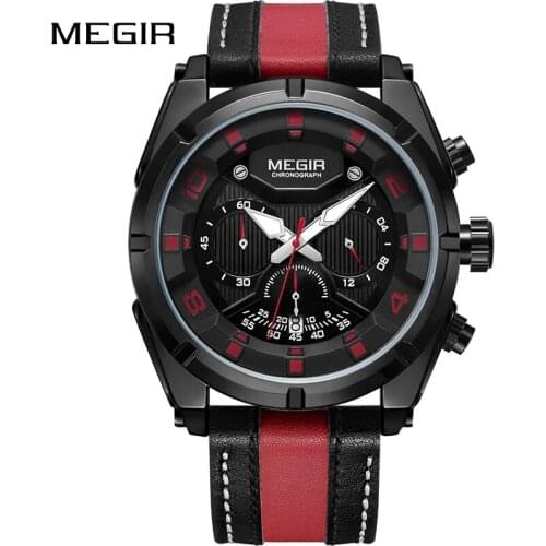 MEGIR Chronograph Sport Watch Men Fashion Military Quartz Clock Relogio Masculino Mens Watches Top Brand Luxury Relojes Hombre