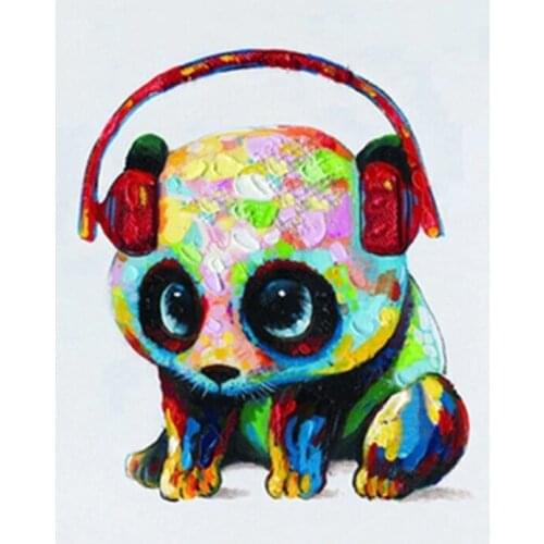 Music panda hot sale DIY Canvas Painting by Numbers Acrylic abstract Oil paint by numbers Picture On Canvas For Wall Art Picture