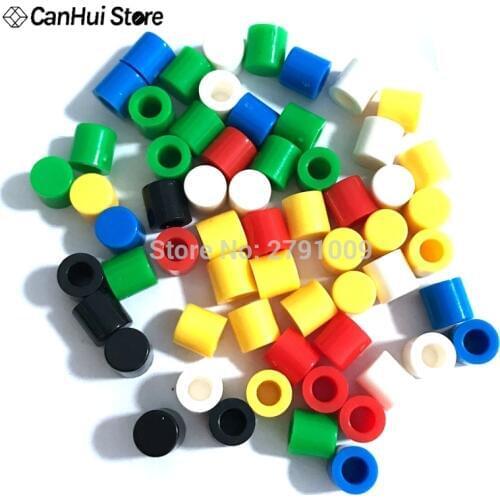 70pcs/lot 7 Color Plastic Cap Hat Kits G62 for 6*6mm Tactile Push Button Switch Lid Cover A56 6x6mm Green Black White Blue Grey