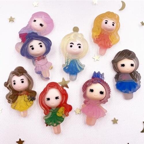 New Hand Painted Resin Kawaii Colorful Candy Girl Flatback Cabochon Stone 10PCS Scrapbook DIY Decor Home Figurine Crafts OG71