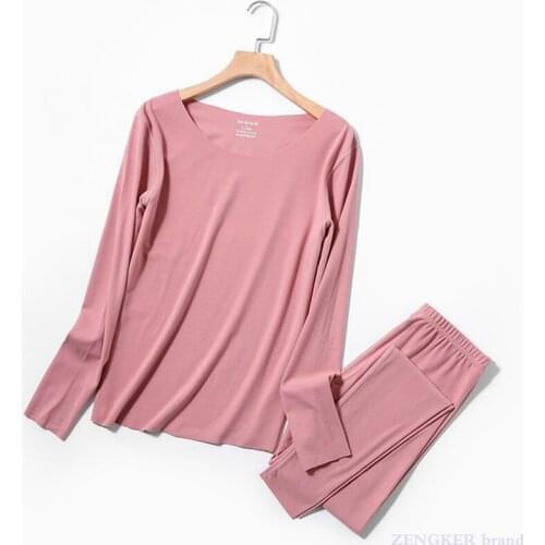 New autumn and winter German velvet thermal suit womens seamless autumn clothes long pants fat plus size fat sister 7xl130 kg