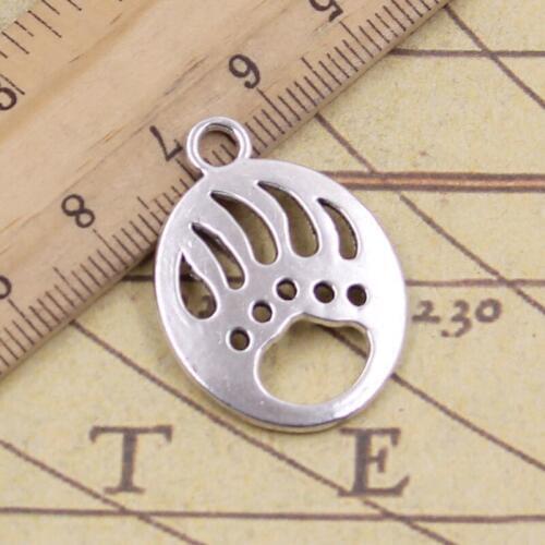 12pcs Charms Bear Paw Claw 30x22mm Tibetan Bronze Silver Color Pendants Antique Jewelry Making DIY Handmade Craft For Necklace