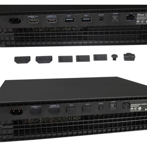 7pcs USB HDMI Dust Plug Cover for Xbox One X Gaming Console Dust Proof Cap Kits