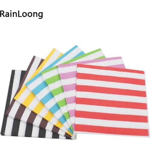 [RainLoong] Red Wave Chevron Paper Napkin For Children Tissue Printed Napkins Supply 25cm*25cm 5packs (20pcs/pack)
