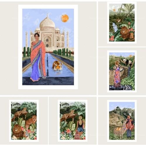 Seven Wonders of the World | Display in China | Tiger, Leopard and Lion Prints | | Travel Printing | Great Wall of Chinese Art