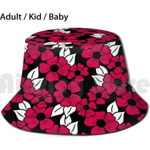 Double Cherry Blossoms Sun Hat Foldable UV Protection Cherry Blossom Flowers Pink Flowers