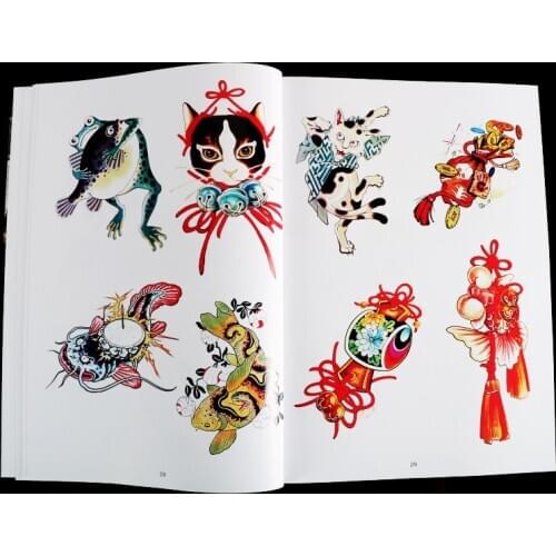 Tattoo Books Tattoo Techniques Japanese Style Small Pattern Dragon Hawk Samurai Flower Snake Tiger Cute Frog Tattoo Accessories