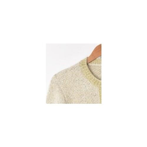 20221 Spring Autumn Womens Knit Sweaters O-Neck Single Breasted Long Sleeve Sequins Patchwork Female Cardigan Ladies Outfit