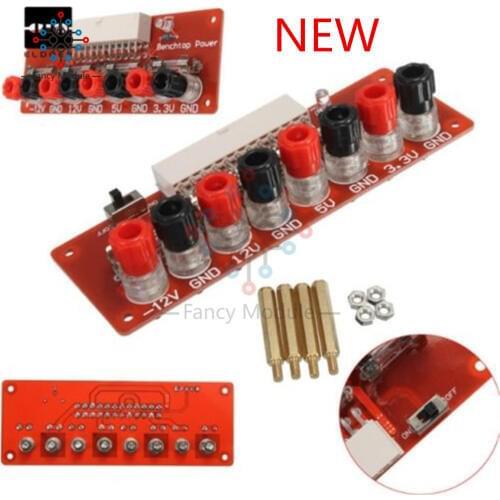 24 Pins ATX Benchtop Power Board Computer Connector Socket Power Supply Bench Top Power Board Module Adapter GL