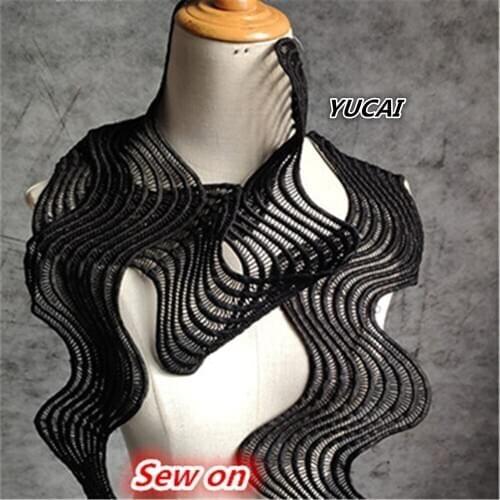 50*11cm Waves Lace Fabric Garment accessories Bud silk Dress Wedding Lace Accessories DIY