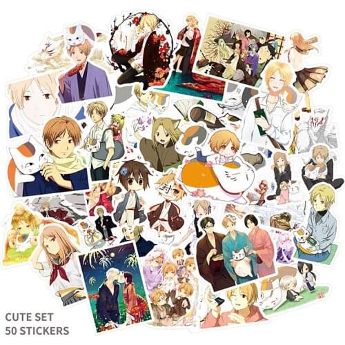 50pcs/set Natsume Yuujinchou Stickers Madara Waterproof Sticker Anime Natsume Yuujinchou Laptop Bike Letter Stationery Stickers