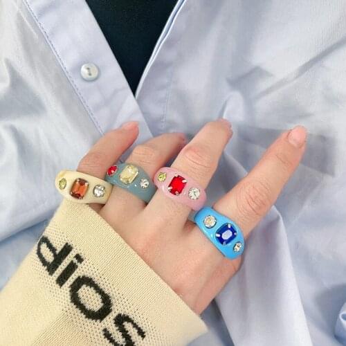 Acrylic rings for women jewelry sets Girls accessoires fashion gift matching ring set chunky bague femme anel wholesale