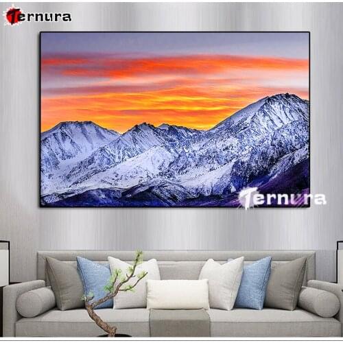 5d Diy Diamond Painting Mountain sunset natural scenery Diamond Embroidery Full Diamond home art decoration Needlework Mosaic