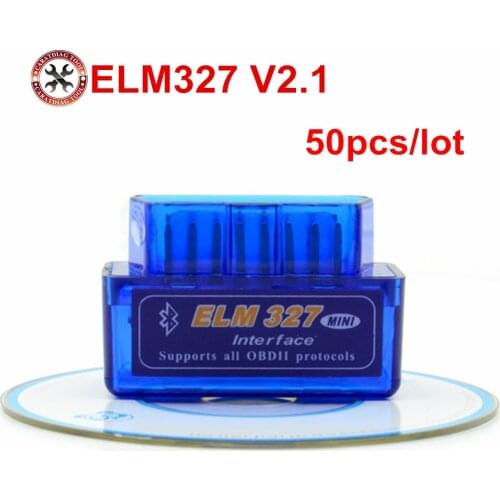50pcs/lot DHL Free Super MINI ELM327 Bluetooth OBD2 Diagnostic Scanner Automotive ELM 327 V2.1 Code Reader Escaner