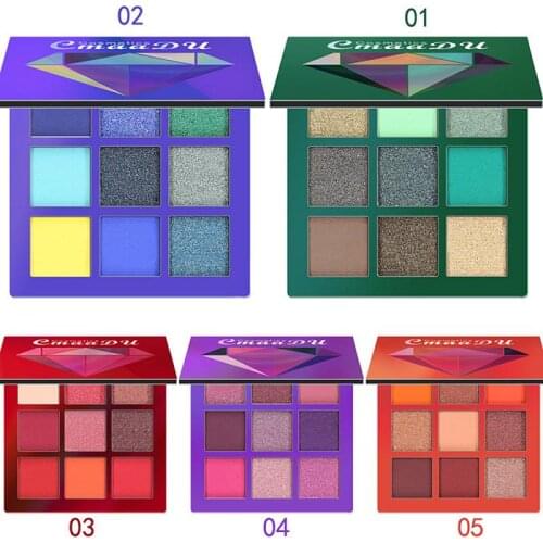 CmaaDu 9 Color Shimmer Glitter Soft Eye Shadow Matte Long-Lasting Eye Shadow Palette Makeup Cosmetics TSLM1