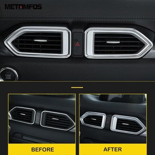For Mazda CX-5 CX5 KF 2017-2020 2021 Interior Center Control AC Air Condition Vent Outlet Cover Trim Sticker Car Accessories