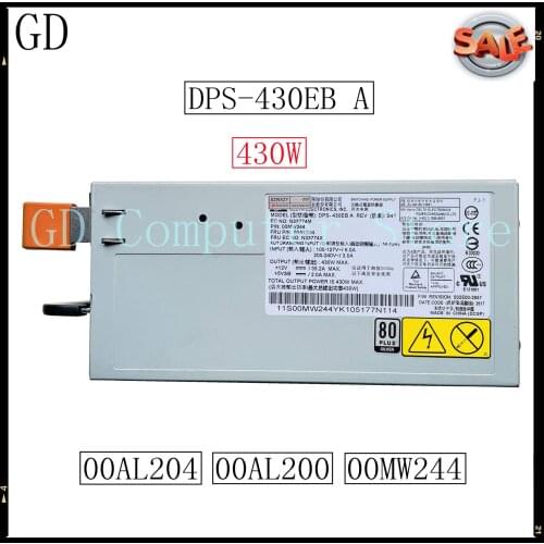 GD Original For Lenovo IBM DPS-430EB A FRU:00AL204 P/N:00AL200 Hot Swappable Power Supply 430W Full Tested Fast Shipping