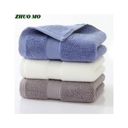 ZHUO MO 34*78cm140g Cotton Towel for home Thicken Terry bath towel bathroom 6 colors gift Absorbent cleaning cloth For adults