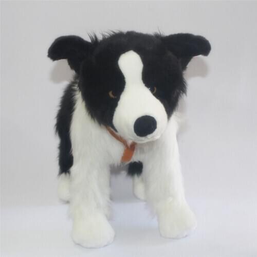 Simulation animal dog plush toy border collie doll small dog stuffed toys gift doll birthday gift for children friends 47x34cm