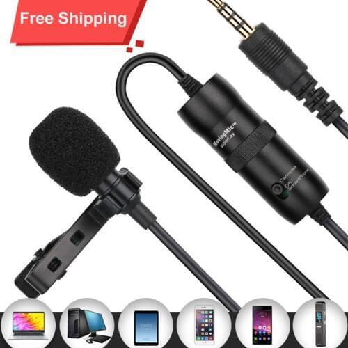 Condenser Lapel Lavalier Microphone Video Vlog Recording Mic for iPhone Canon DSLR Zoom H1N Lecture LiveShow Vlog microphone